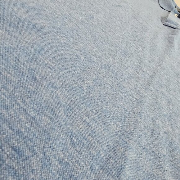 Polo by Ralph Lauren Two Button Henley Men's Size Medium Heathered Blue LS EUC - Picture 4 of 16